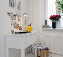 Wertvolle Wohnung in Weiß mit Shabby Chic Details in Göteborg