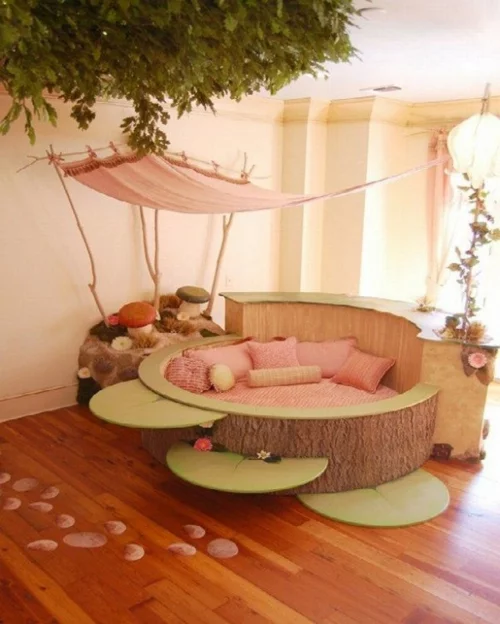traumhaftes kinderzimmer design rosa mädchen sofa