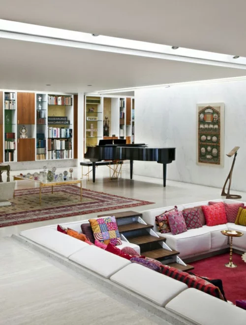 unterhaltung enspannung kuschelig wohnzimmer design interior modern