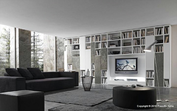 Designer Regale von Presotto Italia - moderne Wohnzimmer Interiors