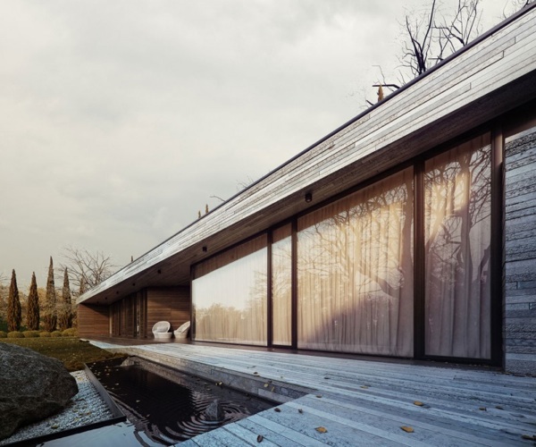 Horizontal House design erweitert originell garten innovative Landschaft Ideen
