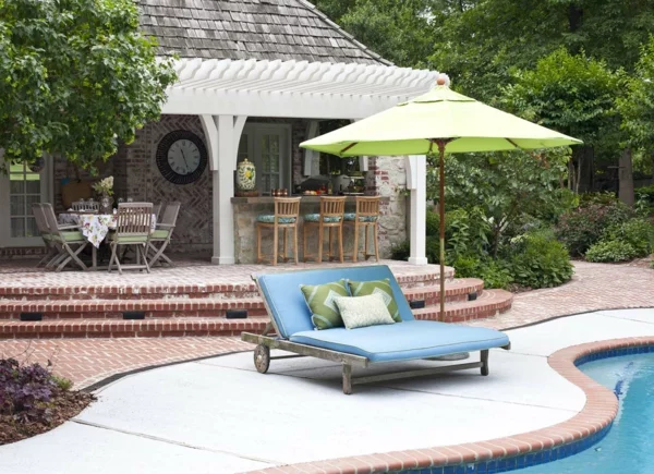 coole idee Sofa und Relax Liege im Garten  elegant blau