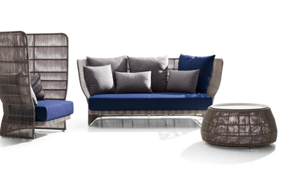 designer außenmöbel canasta kollektion sofa kissen hocker blau