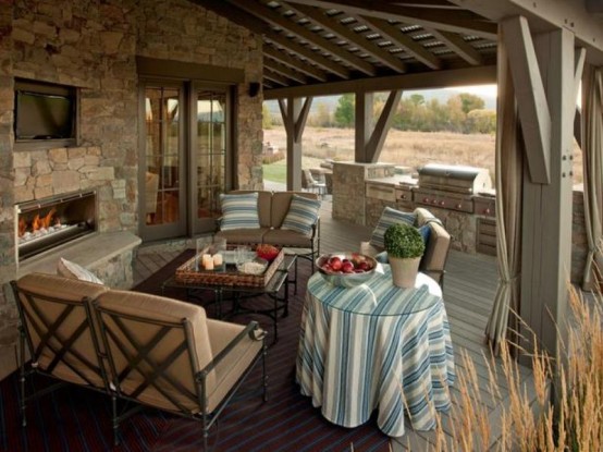 designer veranda terrasse veranda holz vintage möbel essbereich