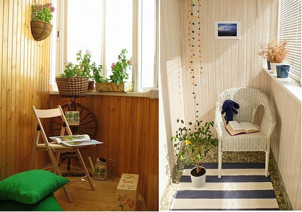 kleiner balkon ideen außenmöbel klappstuhl sitzkissen pflanze sonnenlicht