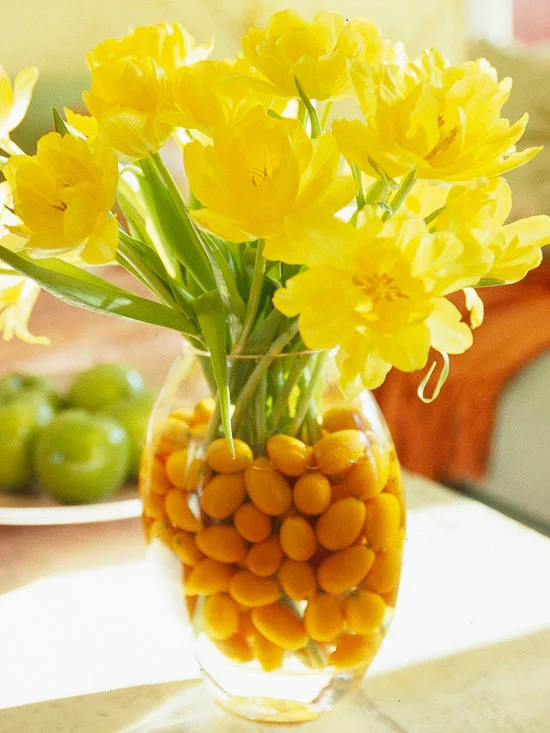 leichte blumen deko ideen zum muttertag gelb tulpen