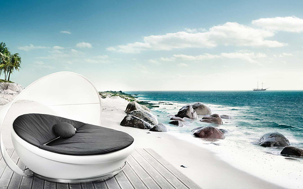 modernes designer sofa lagoon weiß farbe strand frei