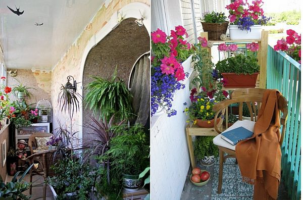 terrasse balkon winzig kompakt idee pflanzen käfig