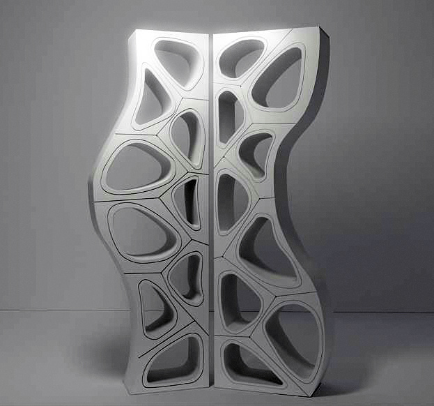  designer wand regale weiß doppelt grau 3D