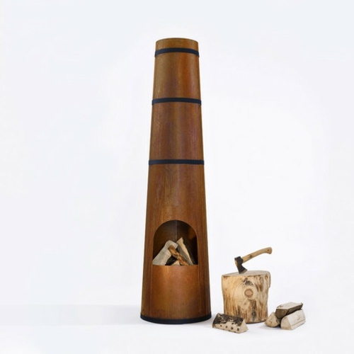 Outdoor Holz Kaminofen in Form von Schornstein von Frederik Roije