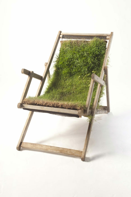 Recycelte Möbel als Pflanzen Behälter verwendet stuhl schlicht