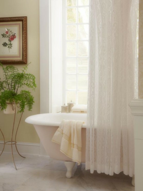 badezimmer design möbel weiblich badewanne blumen cremig