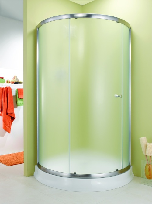 badezimmer ideen duschkabine fleurco banyo grün matt