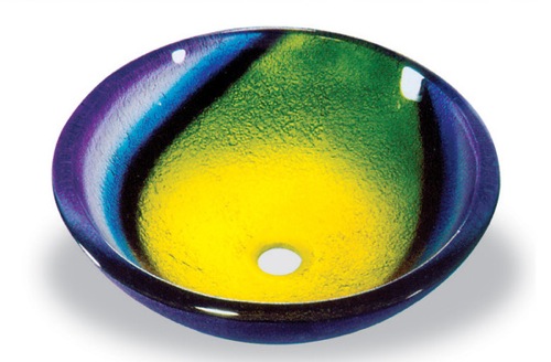 Badezimmer Ideen - auffallende farbige Waschbecken