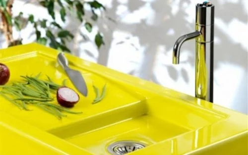 badezimmer ideen yellow sink pyrolave waschbecken