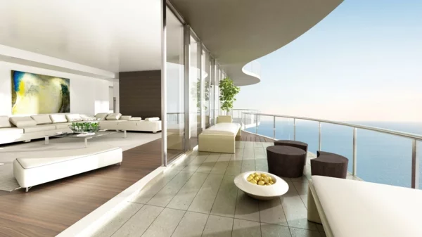 balkon design tipps möbel garnitur modern elegant