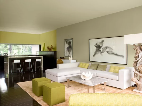 coole farben für wohnzimmer sofa hocker frisch grün