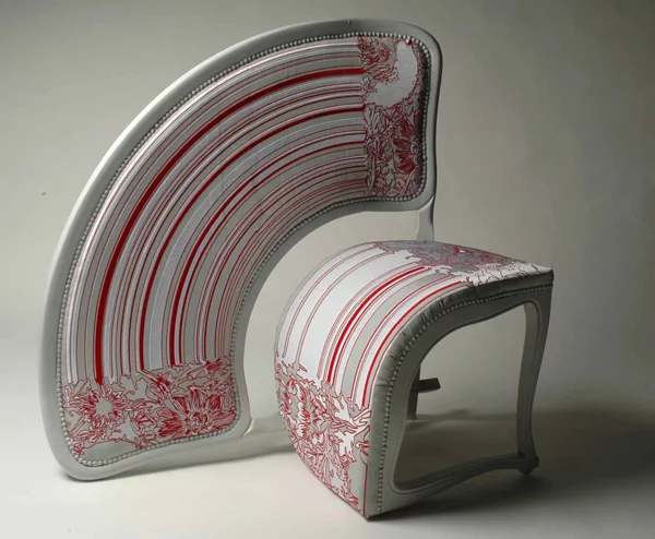 schöne klassische stuhl designs bank rote streifen weiß farbe
