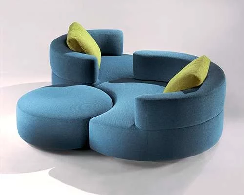 coole moderne sofa designs blau grün kissen