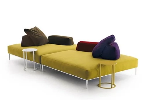 coole moderne sofa designs grün beistelltisch braun kissen