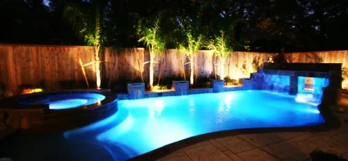 coole wassergarten ideen beleuchtung unterwasser LED