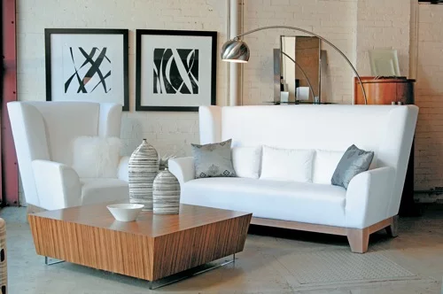 coole weiße sofa designs niedrig elegant glanzvoll hohe rücklehne
