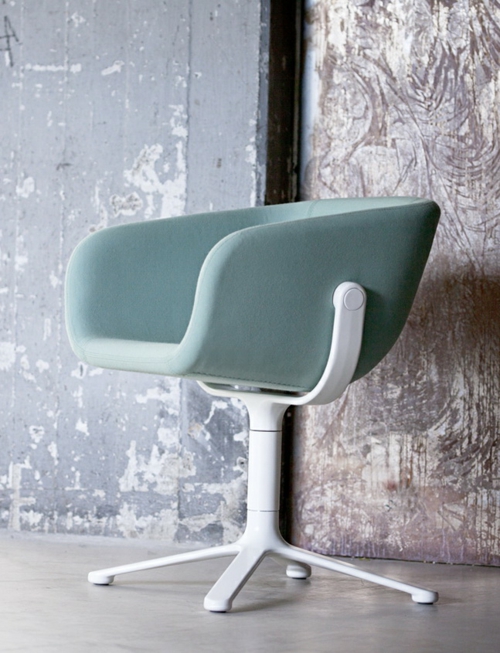 cooles büro stuhl design freistehend hell blau