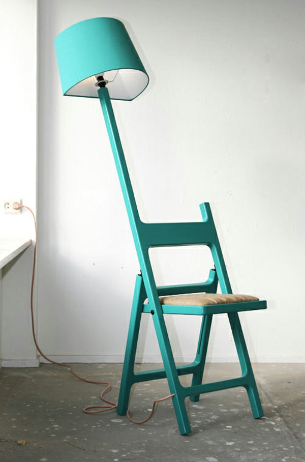 designer lampe und stuhl in einem kombiniert klappstuhl
