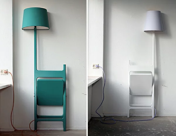 designer lampe und stuhl- in einem kombiniert zwei modelle