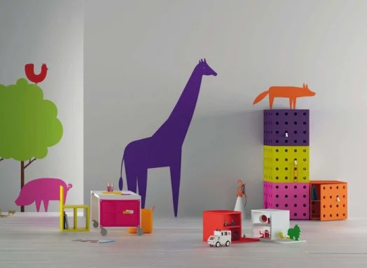 designer möbel bm2000 kinderzimmer baby lila rosa girafe