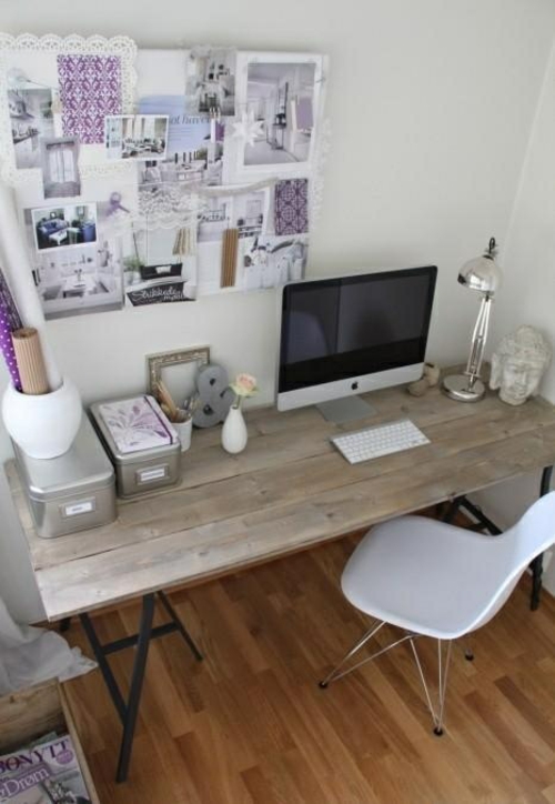 feine home office ideen elegant holzoberfläche plastisch stuhl
