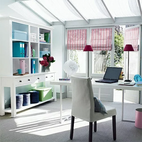 feine home office ideen elegant regale schrank weiß