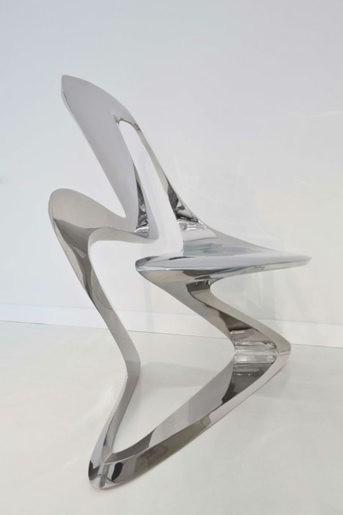 futuristisches stuhl design polliert zaha hadid sockel
