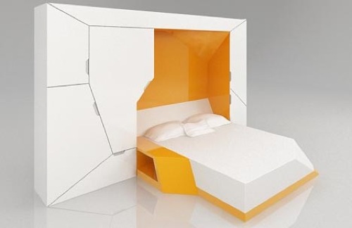 schrankbett designs bettdecke orange boxetti