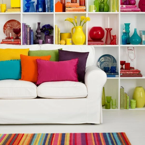 helle farben im interior design kombinieren bunt wohnzimmer