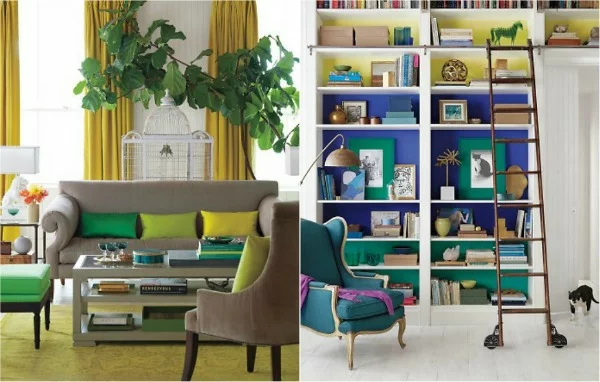 helle farben im interior design kombinieren grün neutral wohnbereich