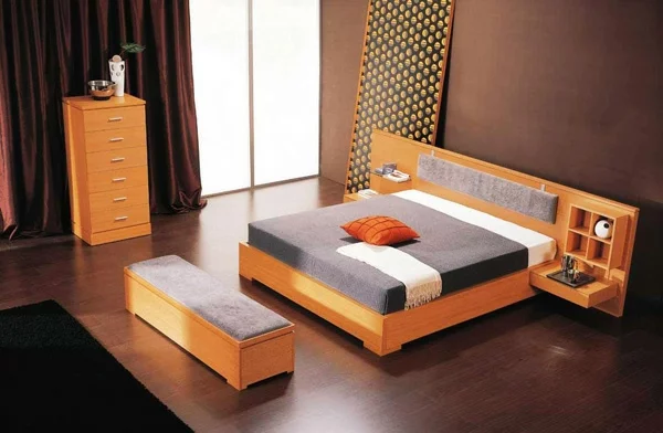 interessante coole farben beim innendesign holz minimalitisch schlafzimmer