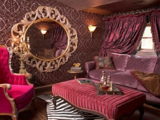 interior design ideen weiblich wohnzimmer pink lila