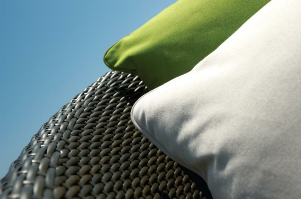 moderne outdoor möbel design grün kissen rattan verflochten