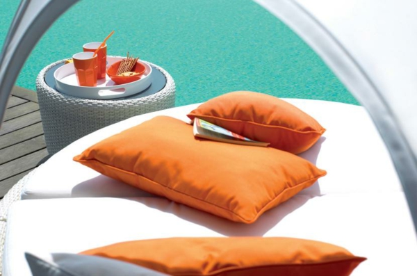 moderne outdoor möbel design orange garnitur
