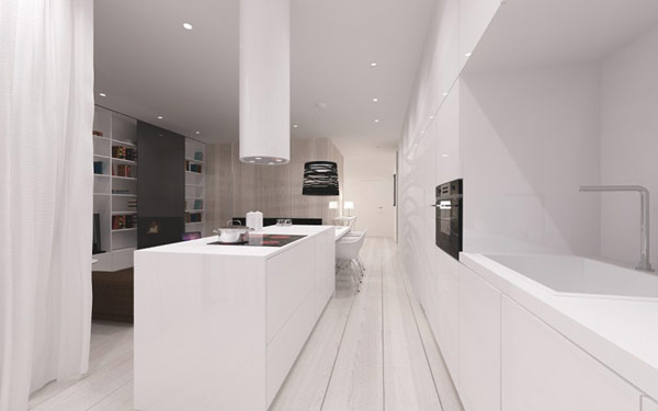 neue zeitgenössische architektur schlicht küche weiß