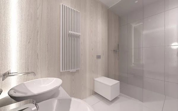 moderne zeitgenössische architektur schlicht weiß bad waschbecken