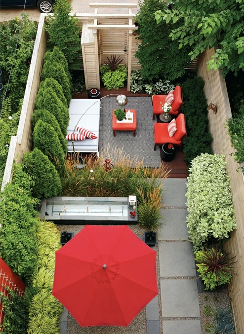 moderne coole Garten Gestaltung im Hinterhof dreistöckig haus