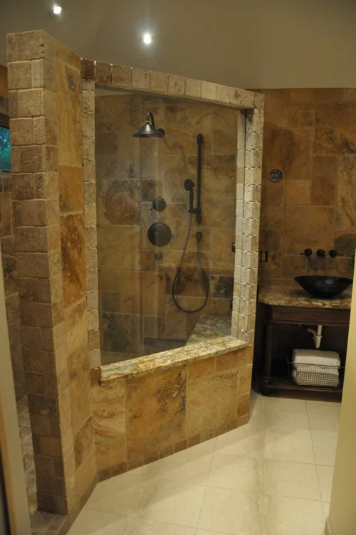 natural stein badezimmer duschkabine interessant design