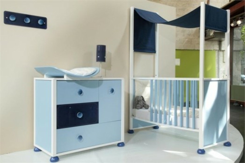 neues modernes kinderzimmer blau design kommode babybett