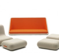 Orange Designer Sofa von Matali Crasset – moderner Stil aus Frankreich