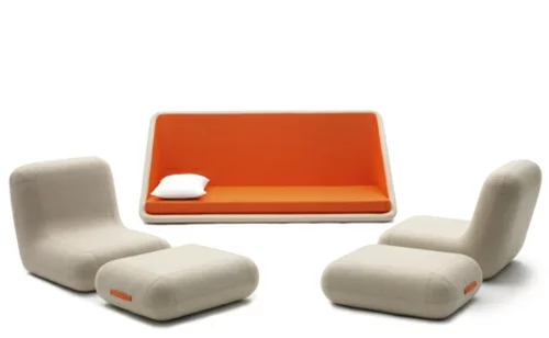 orange designer sofa weich komfortable beige farbe polsterung