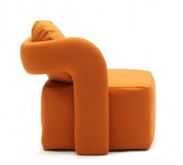 Orange Sessel in Einzelbett umgewandelt von Giulio Manzoni für Campeggi