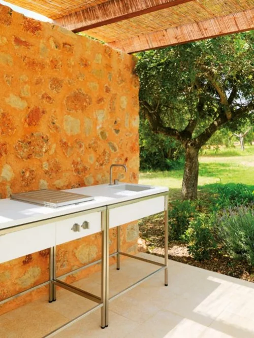 outdoor modulares küchen system tisch spüle schublade