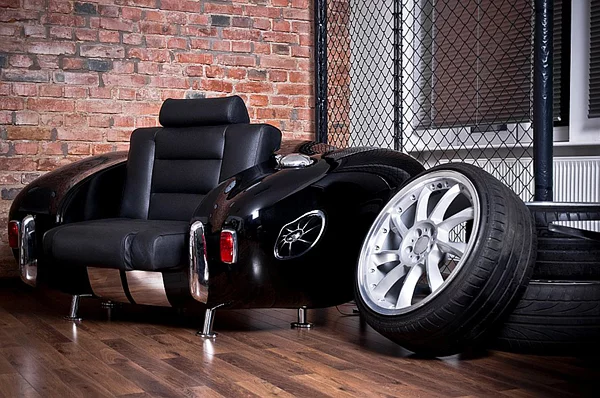 retro auto möbel designs sofa leder lackiert autoteile